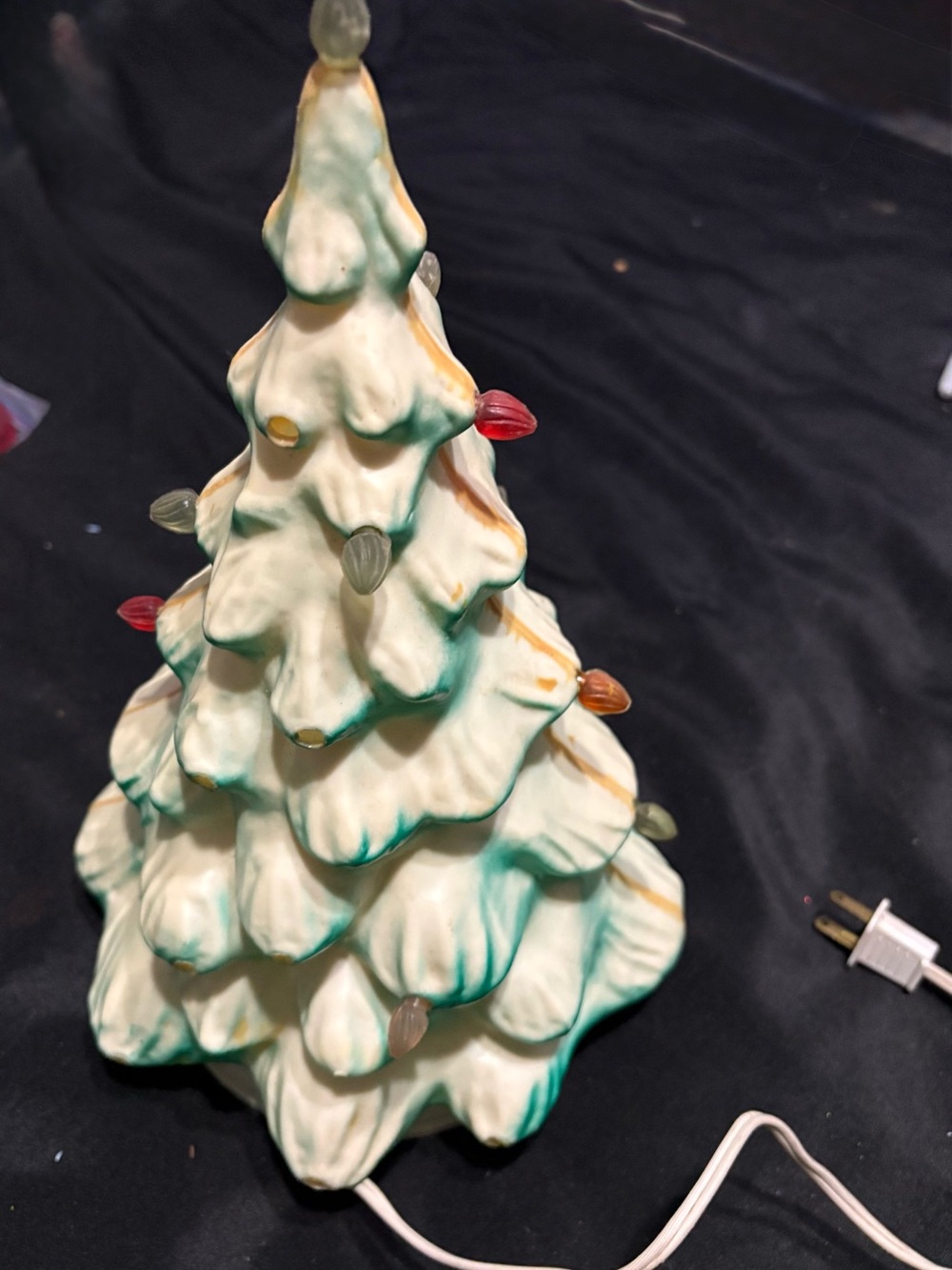 Vintage Union Products blow mold tabletop Christmas tree.